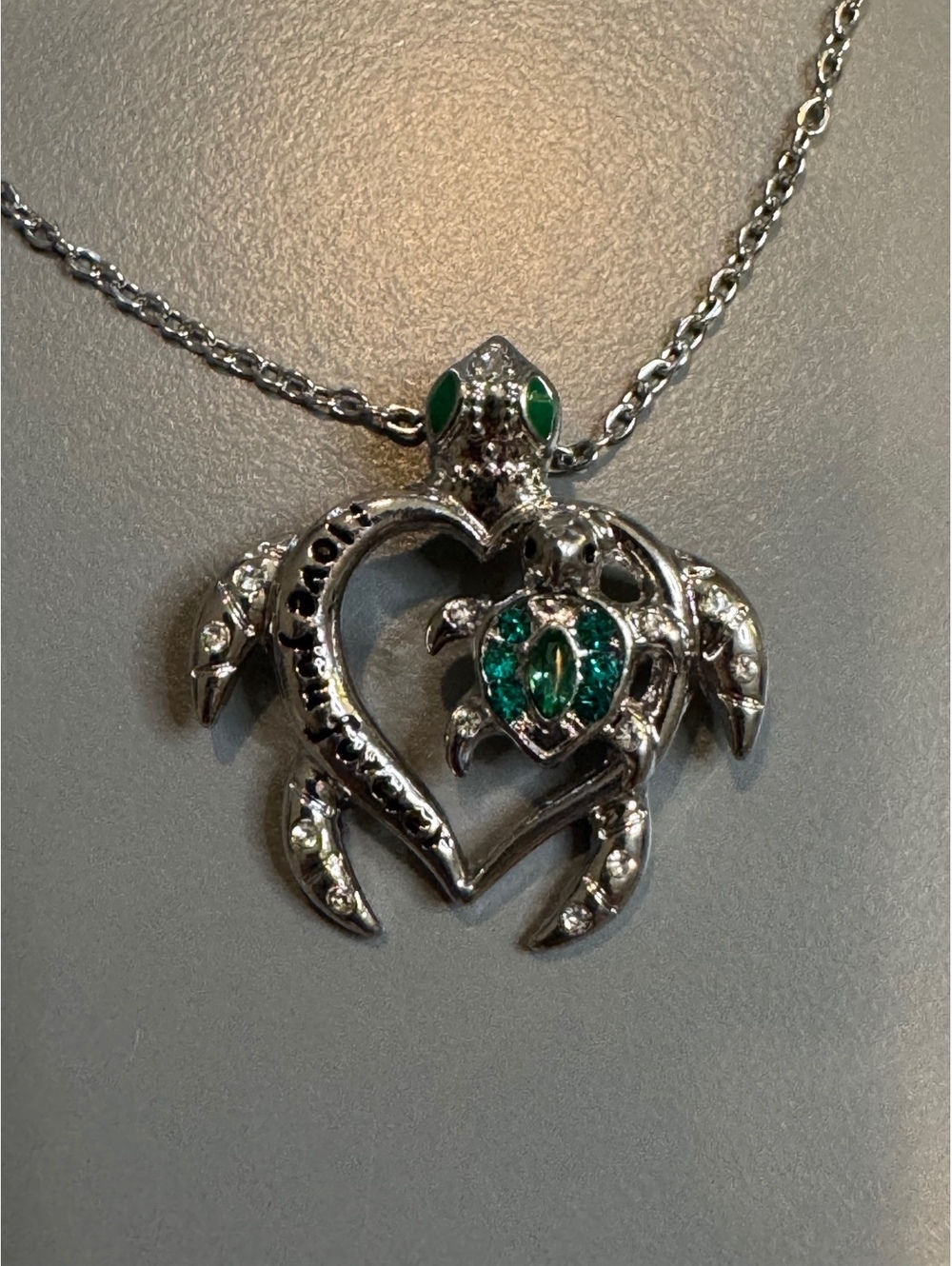 Mother and Baby Turtle “I love you forever” necklace - brand new!